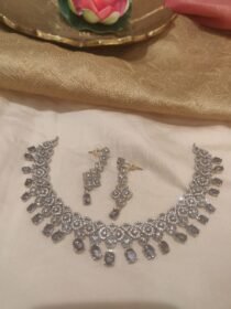 Rare CZ Necklace With Purple Ad Stone