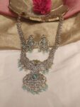 Fashionable Long Peacock Necklace With Light Green Beads