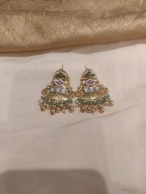 Radiant Bridal Earrings With White Golden Beads
