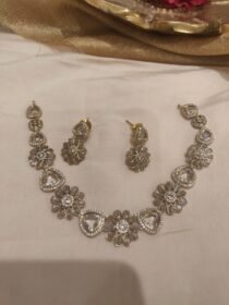 Precious Crystal Floral AD Stone Necklace