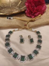 Grand CZ Choker With Green AD Stone