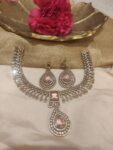 Sparkling Crystal AD Necklace with Light Pink Ad Stone