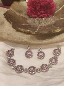 Captivating Floral AD Ruby Necklace
