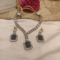 Fashionable Crystal Ad Stone Necklace with Purple Ad Stone