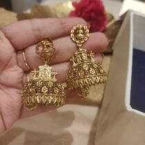 Refined Golden Floral Lakshmi Jhumka