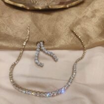 Dazzling Crystal Ad Stone short Choker