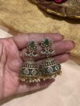 Majestic blue diamond bridal jhumka