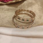Sought bangels with green and diamond stone