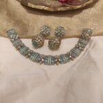 Bespoke icey blue and diamond  choker necklace