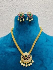 Sparkling bridal golden half moon golden necklace