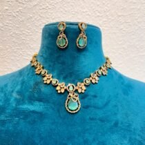 Ornate Regal sky stone with ad stone Necklace