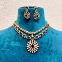 Whimisical Unique Divine bridal 2 layer purple  stone necklace