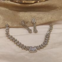 Opulent Radiant Crystal Ad Stone Short Necklace with AD Stone