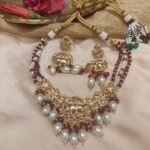 Graceful Handcrafted Wine Beads Elephant Choker With White Bads