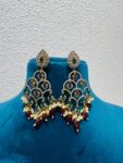 Exquisite Floral Droplet Earrings With Red white Ad Beads