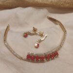 Unique Crystal Red Ad Short Necklace