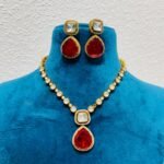 Tantalizing bloody big stone with ad stone necklace