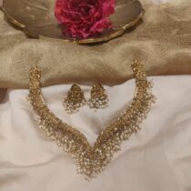 Dazzling Enchanting HORNS DESIGN and pearlsCHOKER NECKLACE