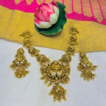Dazzling laxmi design with ad stone choker necklace