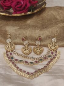 Laxmi coins layer bridal necklace