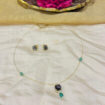purple golden chain necklace