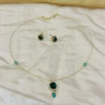 Emerald golden chain necklace