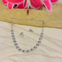 Half moon silver chain necklace