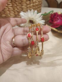 Orange crystal golden bangels