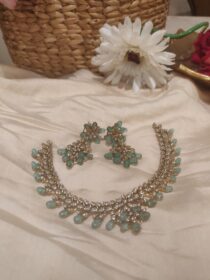 Kundan greenish golden bridal choker