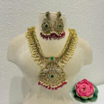 peacock ruby emerald bridal necklace