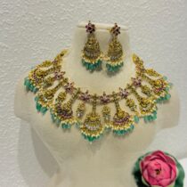 Laxmi ruby emerlad beds bridal choker
