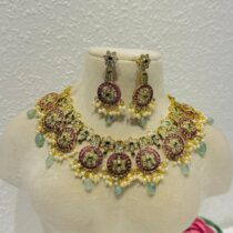 Ruby chakra golden bridal choker