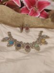 Rainbow gems floral golden choker