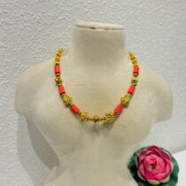 Orange golden moti choker