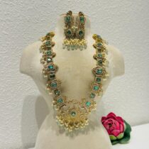 pecock blue stone bridal necklce