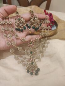 Peacock triple layer necklace