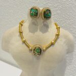 Emerald ad stone pipe bridal choker