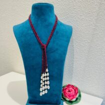 Red scarf design bridal haar