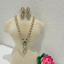Kundan blue stone bridal necklace