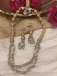 Emerald golden moti bridal necklace