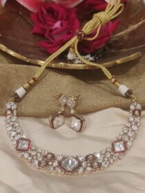 kundan red mirror bridal choker