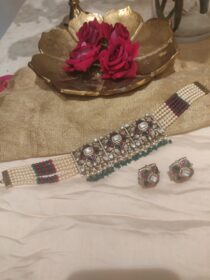 Kundan emerald bridal choker