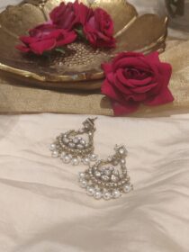 Pearls kundan golden jhumke
