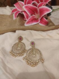 Leaf golden moti  bridal jhumke