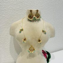 Half moon ruby gold chain