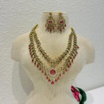Princess red blood golden necklace