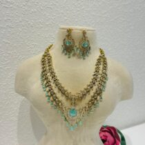 Princess ocean blue golden necklace