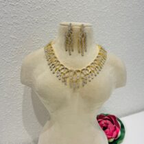 Droplet stone golden bridal necklace