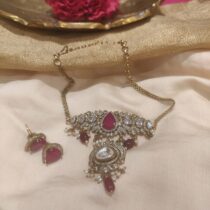 Kundan ruby chain choker