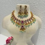 Designer Ruby with Pearls and beads Necklace
